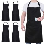 4 pack tabliers de chef noir tanches et rglables tablier cuisine idal pour cuisine jardinage restauran ...