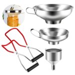 4 pcs entonnoir de cuisine en acier inoxydable avec pince  bocal de conservation petit entonnoir confiture ...