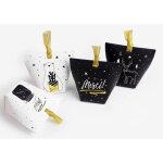 4 petites boites � cadeaux � bonbons en carton (noir et blanc) [novago]