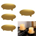 4 pices 10cm de diamtre bougeoir plaque en mtal plaque de chandelier bougeoirs pilierschandelier dor ...