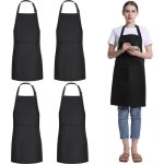 4 pices chef de tabliers noirs impermables et rglables avec 2 poches tablier personnalis pour cuisine ...