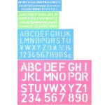 Pochoirs alphabet - zgeer - 4 pi�ces - plastique - majuscules et minuscules - divers coloris
