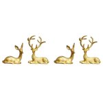 4 pices sries noble couple cerf statue dcor  la maison collection animal elk figurines bureau ornements ...
