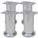 4 pieds ronds de canap en nickel bross 120 mm