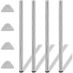 4 pieds de table chrome � hauteur r�glable 1100 mm