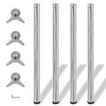 4 pieds de table chrome à hauteur réglable 870 mm 4 pieds de table chrome à hauteur réglable 870 mm