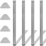 4 pieds de table réglables en hauteur 870 mm nickel brossé 4 pieds de table réglables en hauteur 870 mm nickel brossé