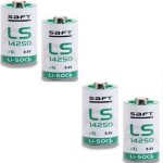 4 piles lithium 3. 6v 1250mah 1 / 2 aa ls14250 saft
