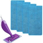 4 remplacement lingettes reutilisable pour swiffer wetjet spray balais lavables en microfibre pour le ...