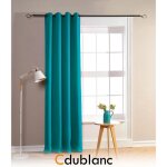 Rideaux occultants - homerokk - 140x260cm - 100% polyester - turquoise - 8 ?illets