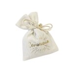 4 sachets toile jute communion dor