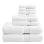 Lot de 4 serviettes de bain 50x90 cm 750 g / m� coton �gyptien blanc - hotel spa luxe