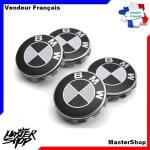 4 x centre de roues cache moyeu bmw classique logo noir diametre 88 mm neuf - mastershop