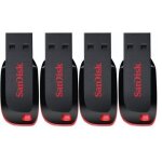 4 x sandisk cruzer blade 8 go cl� usb (paquet de quatre)