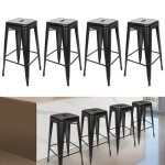 4 x tabouret de bar empilable et industriel willonin chaise haute retro pour bistro cuisine salle  ...