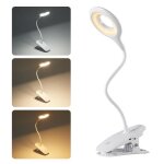 40 led lampe de lecture lampe de bureau rechargeable � pince avec 3 temp�rature de couleur
