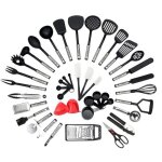 42 pices lot ustensiles de cuisine en acier inoxydable et nylon set dustensiles culinaire kit daccessoires ...