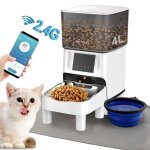 4l distributeur croquettes chat et chien�whd� 2. 4g wifi 10s vocalensemble complet?bol inox + gamelle ...