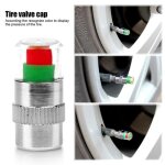 4pcs 2. 4bar air avertissement alerte de valve de pneu pressur cap voiture automatique des pneus tige ...