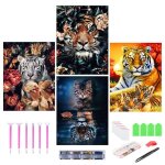 4pcs diamond painting 5d peinture diamant animaux pour dcoration broderie diamant kit complet outils ...