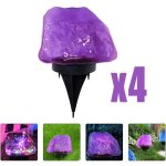 4pcs lampes solaires en pierre led tanches pour jardin sol roche amnagement extrieur terrasse arrire ...