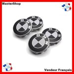 4pcs logo bmw 68mm centre de roue cache moyeu jante embl�me noir blanc jantes insigne - mastershop - ...