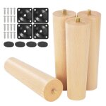 4pcs pieds de meuble en bois 15cm pieds de canap� avec plaque de montage vis et tapis antid�rapants pieds ...
