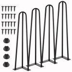 4pcs pied de table bass 35cm pied epingle en m�tal pied de meuble pour bricolage table chaise - designe ...