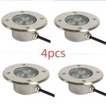 4pcs spot led encastrable exterieur 3w ip68 �tanche corps en acier inoxydable - lumi�re chaud
