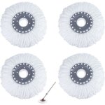 4pcs t�te de balai serpill�re en fibre rotation � 360 degr�s ultrafine t�tes de balai � franges forte ...