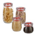 Relaxdays bocaux en verre lot de 4 couvercle avec ouverture pour paille et joint pour pâtes boissons ... Relaxdays bocaux en verre lot de 4 couvercle avec ouverture pour paille et joint pour pâtes boissons ...