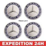 4x logo jante mercedes benz bleu nuit 75mm cache moyeu centre de roue emblème 4x logo jante mercedes benz bleu nuit 75mm cache moyeu centre de roue emblème