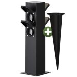 4x prise de jardin ip44 piquet mtal prise extrieure tanche colonne dnergie multiprise prise de courant ...