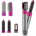 5 en 1 multifonctionnel sche - cheveux peigne air chaud styler peigne redressant fer  friser rouleau ...