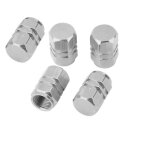 5 bouchons de valve en aluminium argent pour pneu de voiture vélo moto scooter 5 bouchons de valve en aluminium argent pour pneu de voiture vélo moto scooter