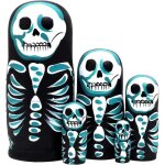 5 couches poup�es gigognes russes en bois � motif de cr�ne peint � la main poup�es matriochka cadeau ...