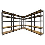 5 �tag�res sp�cial angle grand garage noire - �tag�res de coin charges lourdes - 875 kg - montage facile ...