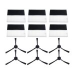 (5 filtres + 5 brosses) kits de remplacement pour ilife a6 a4 a4s robot aspirateur côté brosse (5 filtres + 5 brosses) kits de remplacement pour ilife a6 a4 a4s robot aspirateur côté brosse