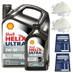 5 litres dhuile moteur originale shell helix ultra ect 5w30 c3 550042845 acea 03 set