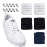 5 pairs lastiques lacets plats avec fermeture en mtal lacets chaussures sans n?uds cravate pour enfants ...