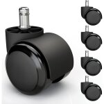 5 pcs roulettes chaise de bureau - avec revtement en pvc silencieux et sans rayures - roues pivotantes ...