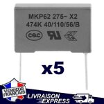 5 x condensateur mkp x2 047µf 0. 47µf 470nf 474k 474 k 275v 250v uf 5 x condensateur mkp x2 047µf 0. 47µf 470nf 474k 474 k 275v 250v uf