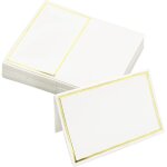50 pices marque place cartes de place wovte porte nom table blanc cartes porte prnom avec bordure dore ...