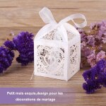 50pcs bo�te � drag�es contenant drag�es ballotin en papier pour marriage / bapt�me / anniversaire