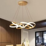 50w moderne suspension led dimmable avec tlcommande lampe pour plafond haut lustre original fleur dor ...