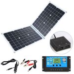 50w panneau solaire pliable avec contr�leur chargeur solaire portable avec 2 ports usb pour iphone ipad ...