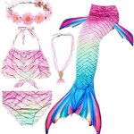 5429g 5pcs queue de sirne enfant fille pour nager bikini maillot de bain sirne queue princesse mermaid ...