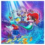 5d diamond painting complet broderie par num�ros la petite sir�ne disney bricolage peinture de diamant ...