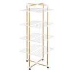 �tendoir � linge tour bara - 40m - 4 roues - effet bois