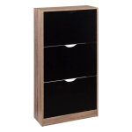 Meuble range - chaussures 3 tiroirs noir / effet ch�ne - 5 five simply smart